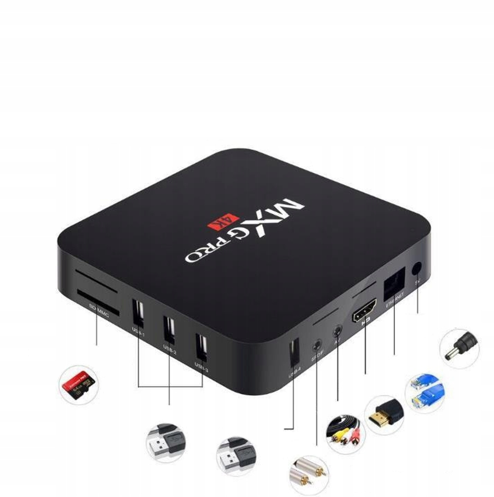 Смарт приставка MXQ Pro 4K 5G 8GB 128GB (Черная)