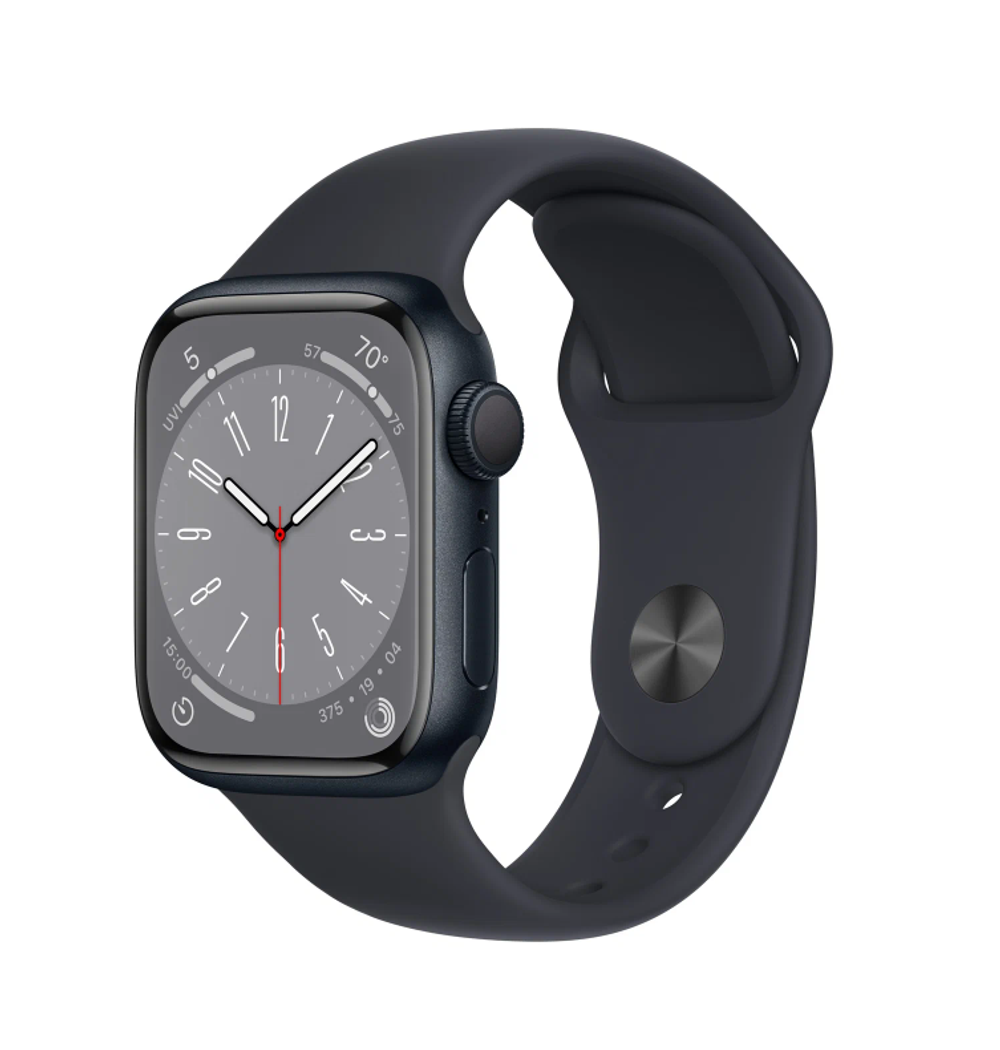 Умные часы  Apple Watch Series 8, 41 мм, M/L, Sport band, Midnight Aluminium (MNU83)