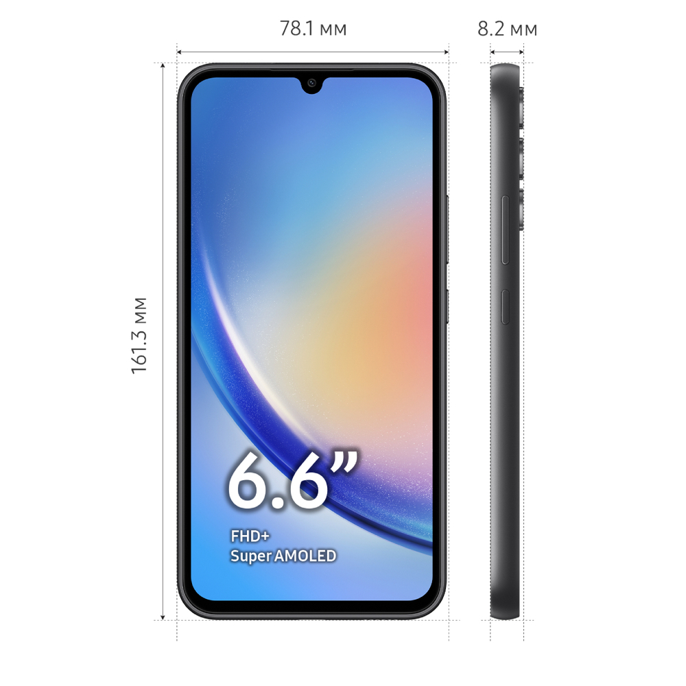 Смартфон Samsung Galaxy A34 256Gb, 8 Gb, 5G, Awesome Graphite Arabic, SM-A346EZKEMEA