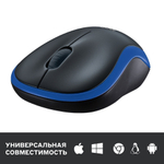 Беспроводная мышь Logitech M185 Gray/Blue (910-002239)