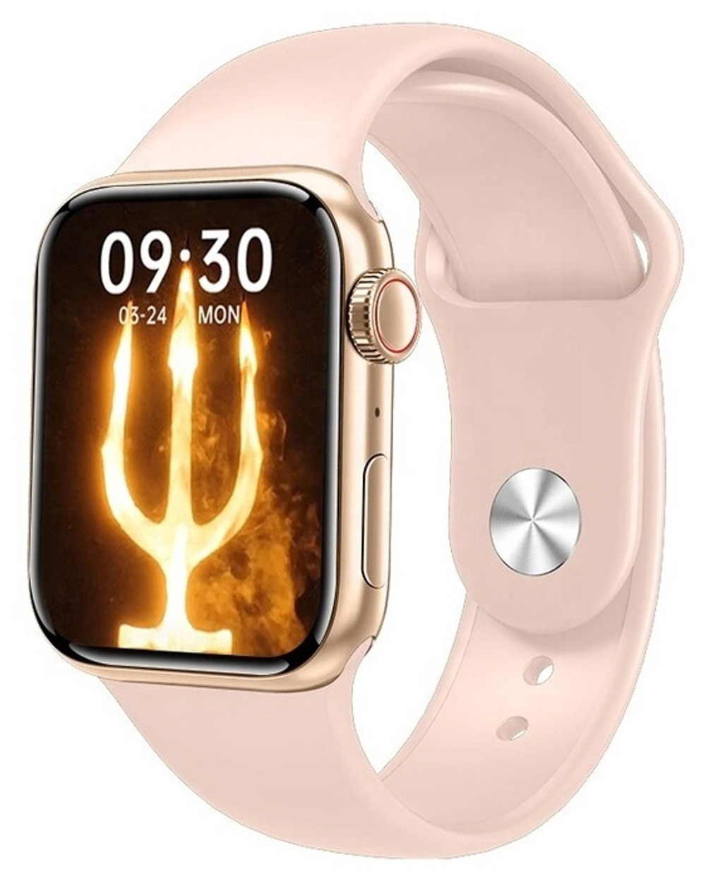 Смарт часы Smart Watch НW 16, 44mm, золотистый (розовый ремешок)