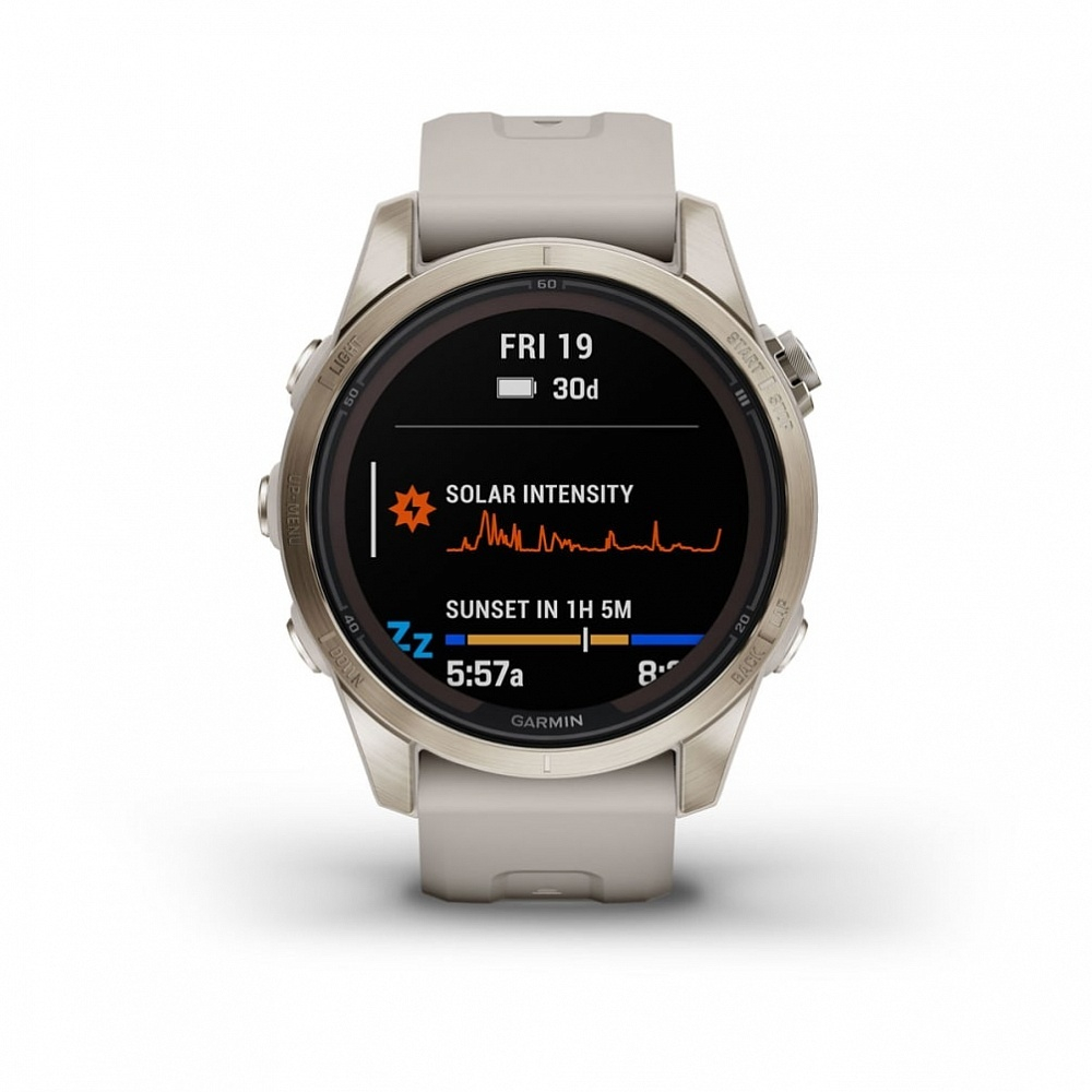 Умные часы Garmin Fenix 7S Pro Sapphire Solar Edition 42мм, 1.2&quot;, Wi-Fi, золотистый