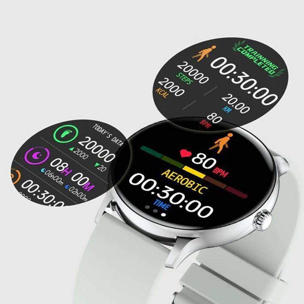Смарт-часы i10 Silver Frame Grey Silicone Strap серебристый/серый (01-000i10010201060010)