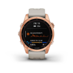 Garmin Fenix 7s Solar цвета розовое золото с песочным силиконовым ремешком
