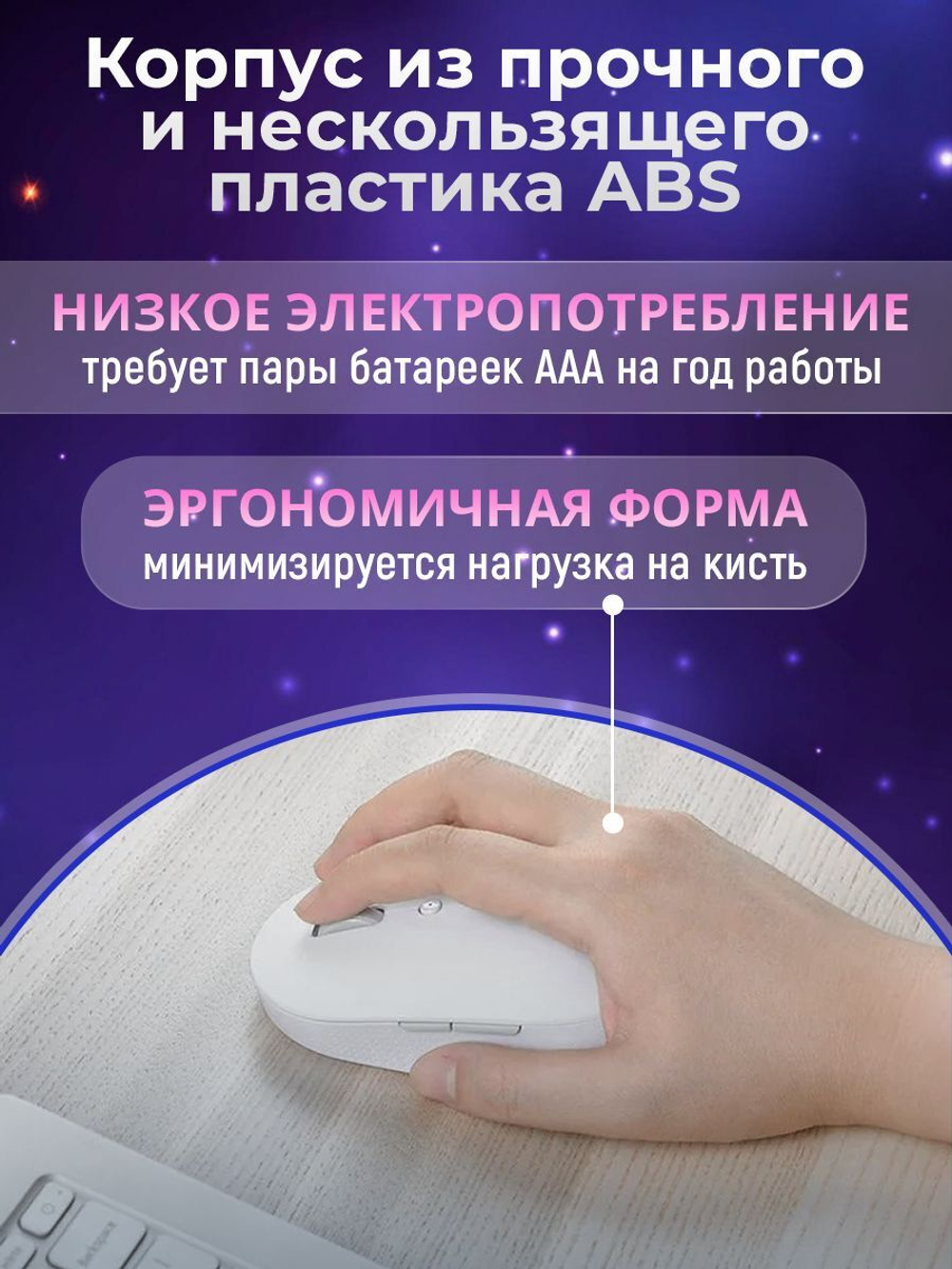 Беспроводная игровая мышь Mibro Dual Mode Silent Edition белый (30943606)