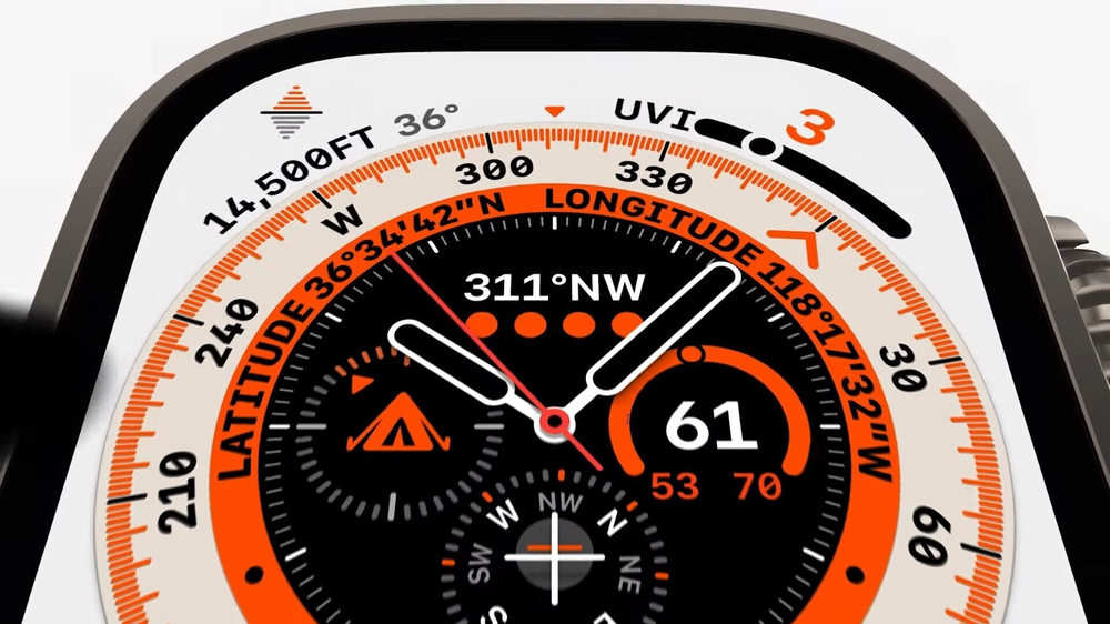 Apple Watch Ultra GPS + Cellular 49mm Titanium Case with Yellow Ocean Band