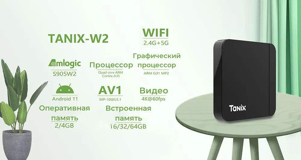 Смарт приставка Tanix W2 4/32 Black