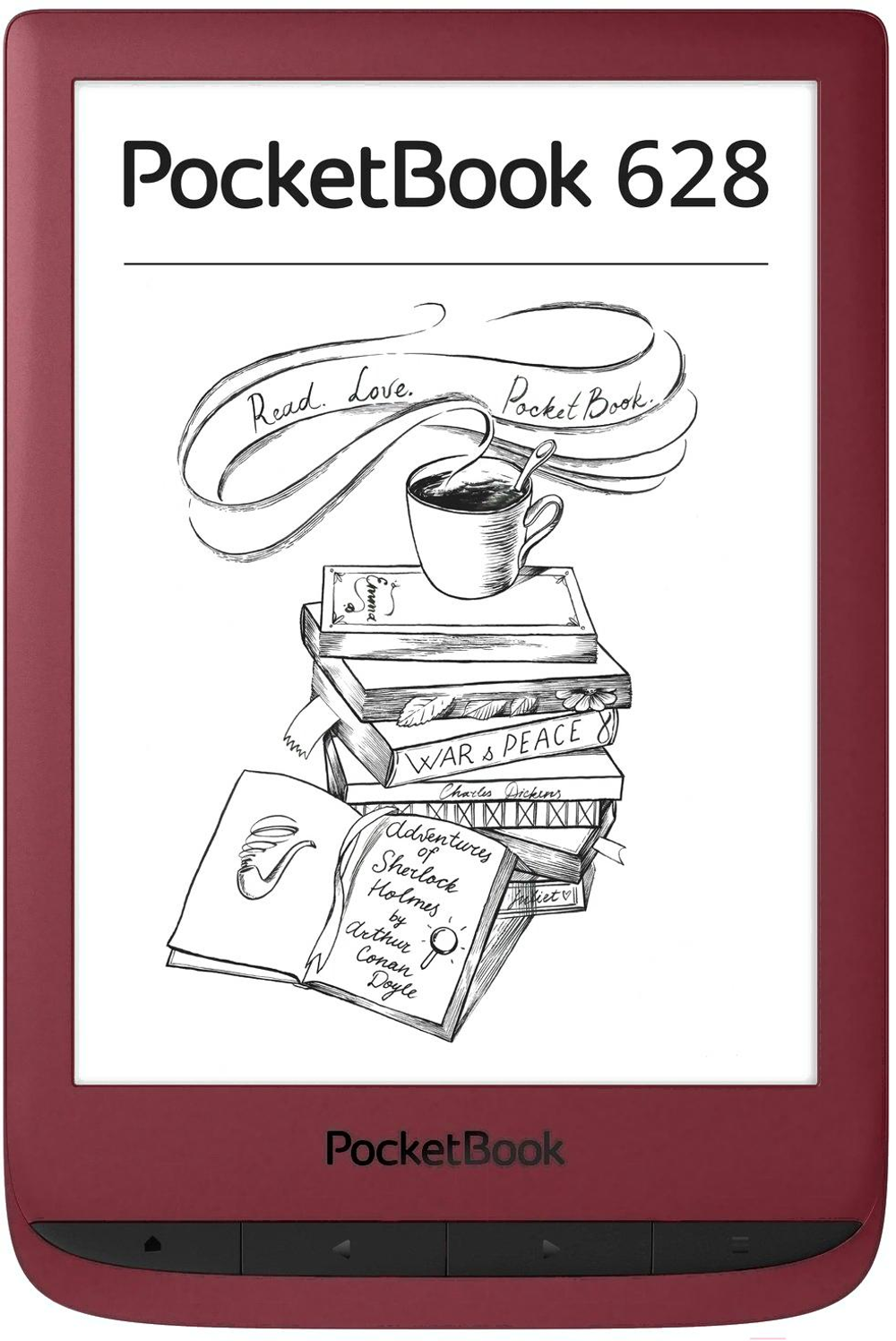 Электронная книга PocketBook 628 красный (PB628-R-CIS)
