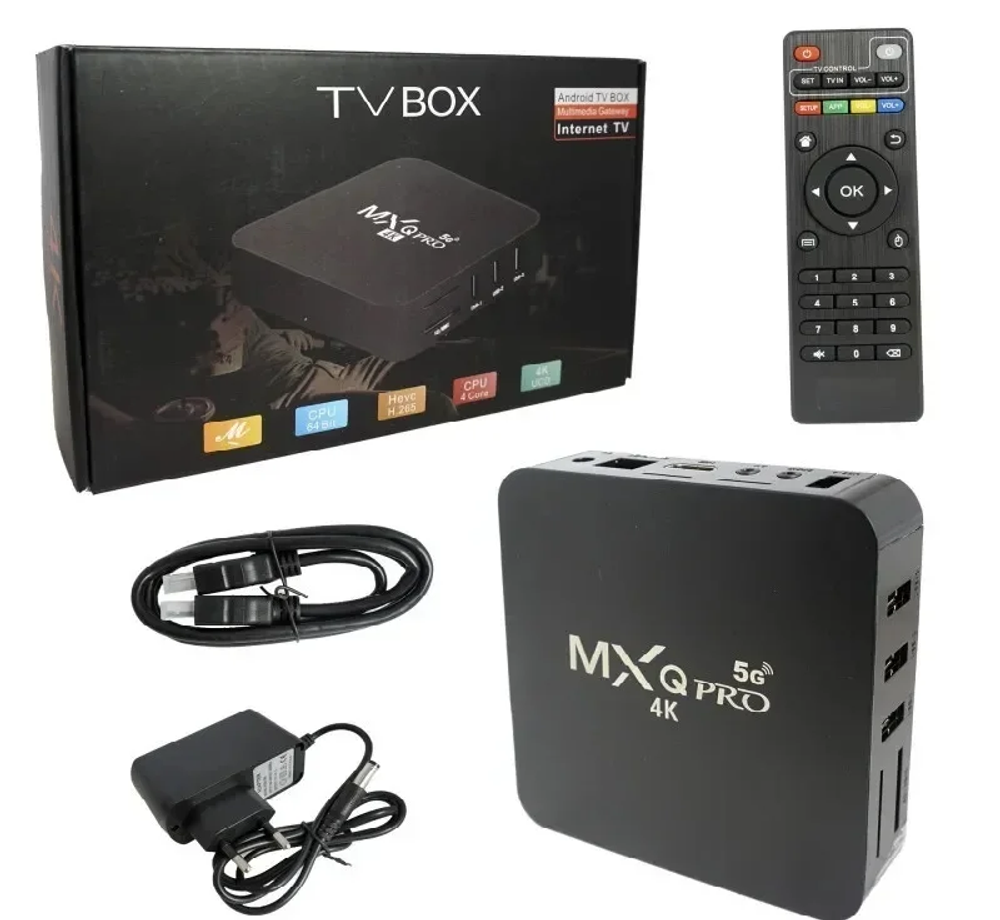 Смарт ТВ приставка MXQ Pro 5G wi-fi 2.4 и 5.0 GHz Андроид 7.0