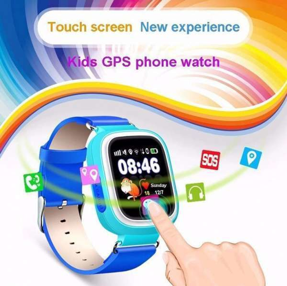Детские умные часы Smart Baby Watch с GPS Q90 с Micro SIM (Голубой)