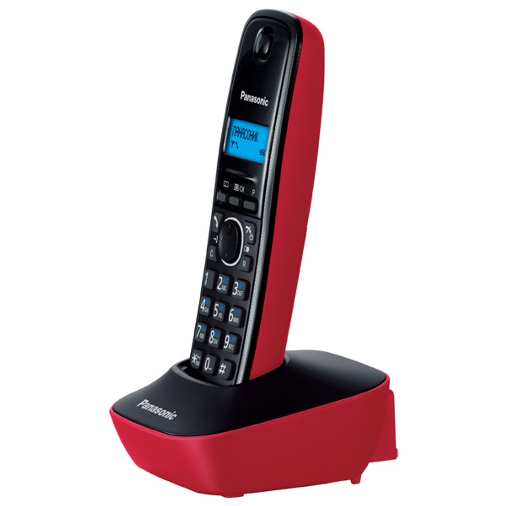 DECT телефон Panasonic KX-TG1611RUR черный, красный