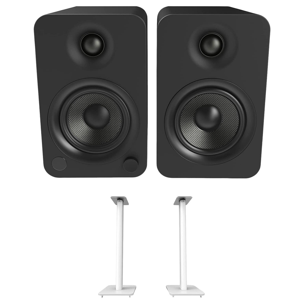 Полочная акустика Kanto YU4 with Stands SP9 (2 шт.) матовый белый/черный