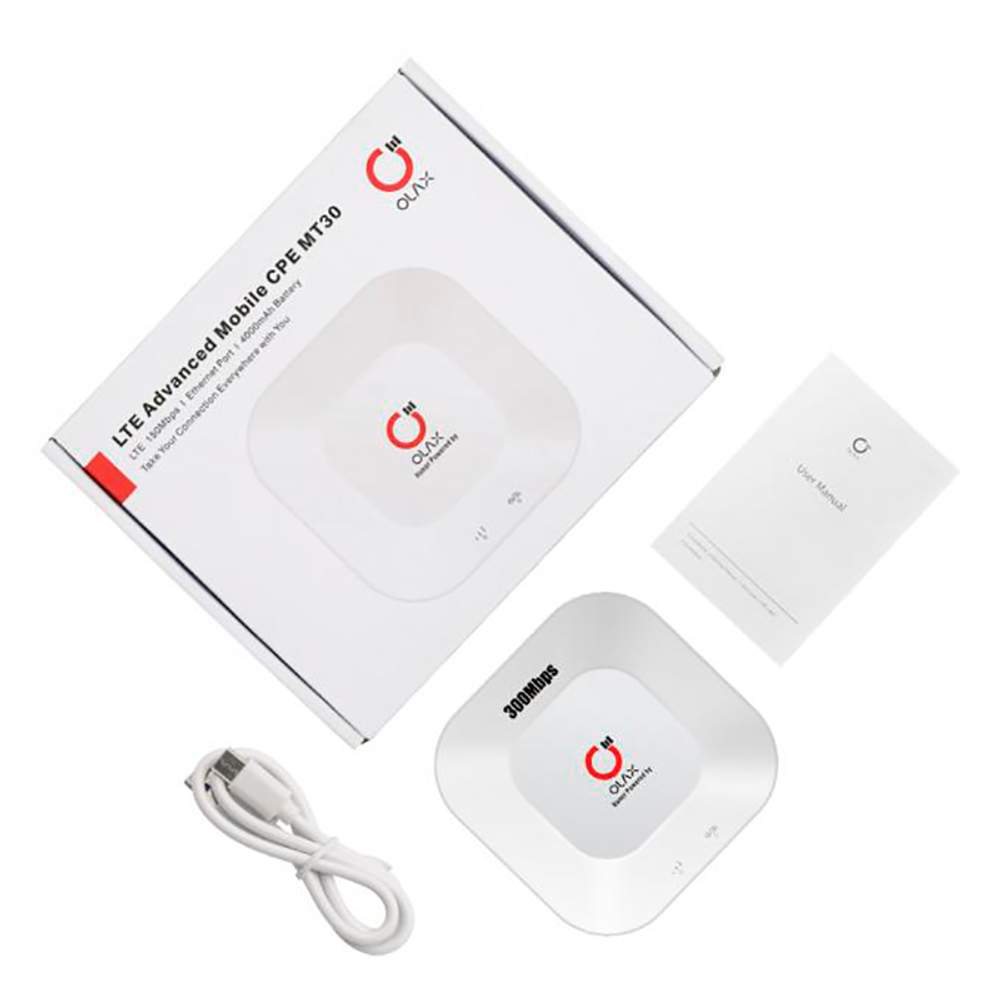 Роутер OLAX MT30, АКБ 4000mAh, cat.4, 2,4ГГц, до 150Мбит, сим карта в подарок