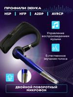 Моно гарнитура Taymlux HSP-B3 PRO синий (3038466)