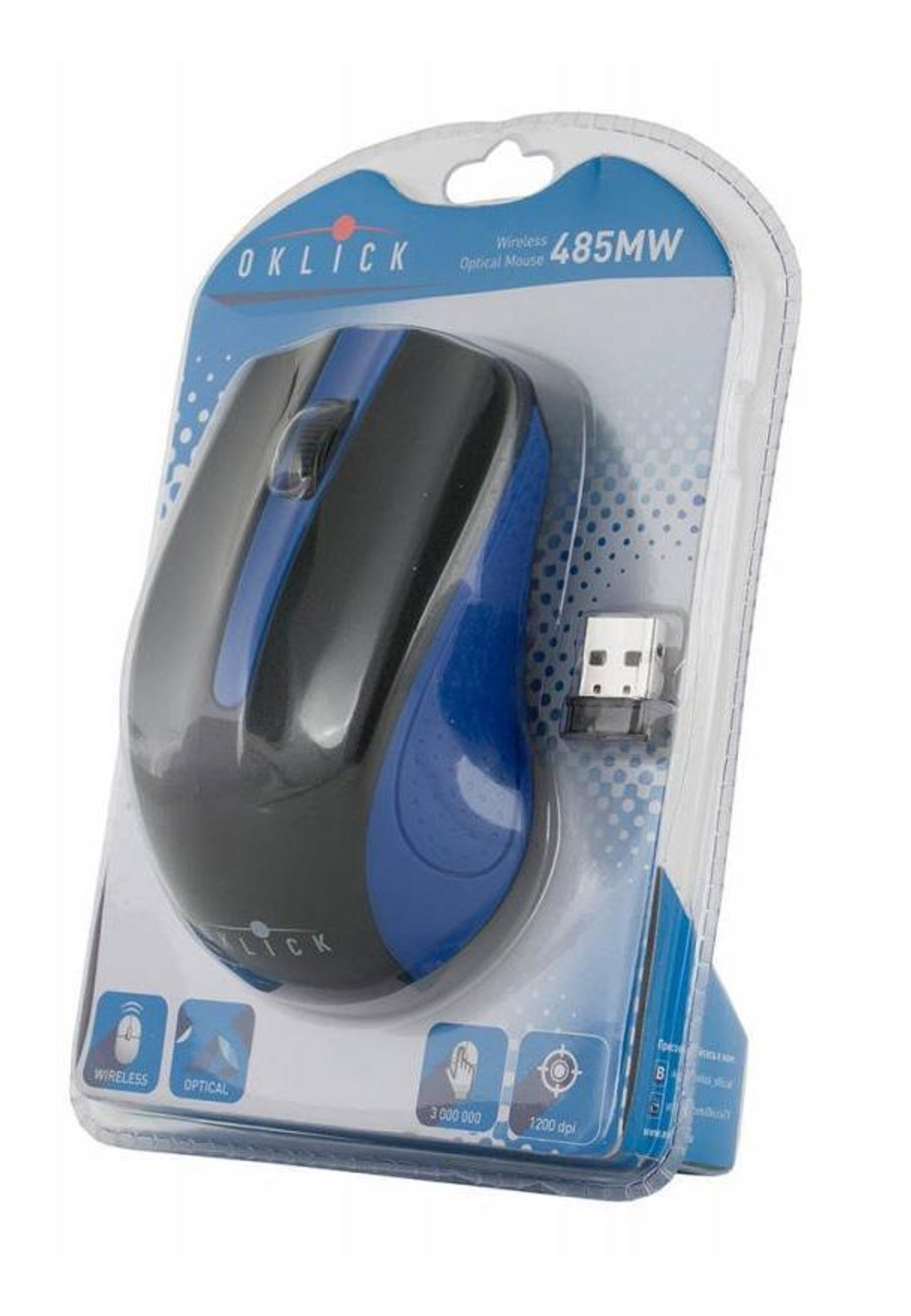 Беспроводная мышь OKLICK 485MW Blue/Black