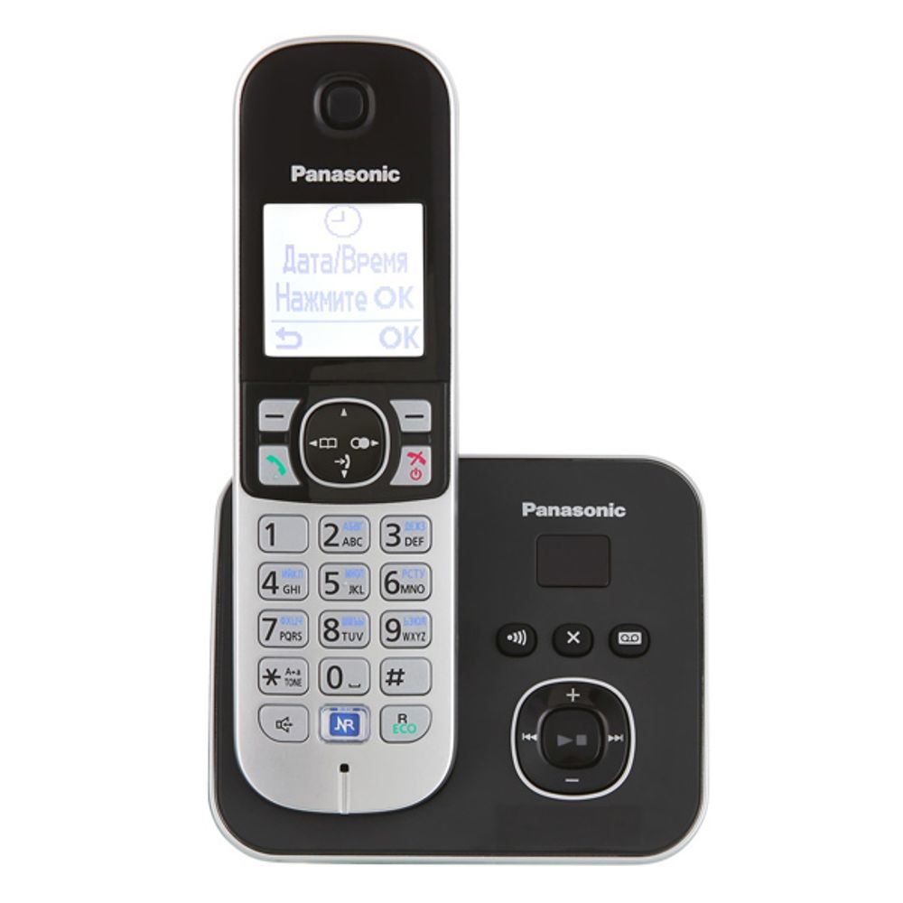 DECT телефон Panasonic KX-TG6821RUB серебристый, черный