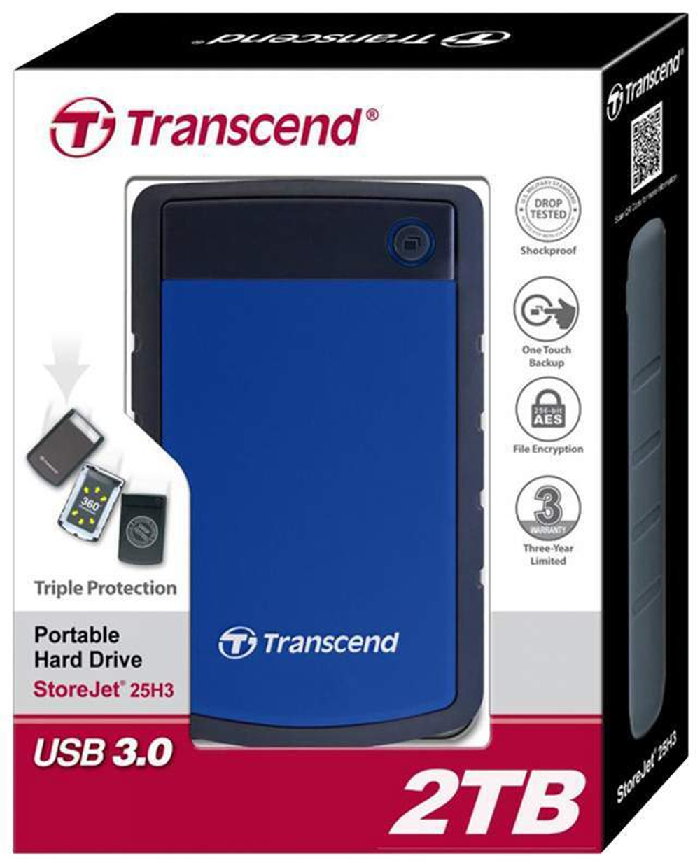 Внешний жесткий диск Transcend StoreJet 25M3 2ТБ (TS2TSJ25H3B)