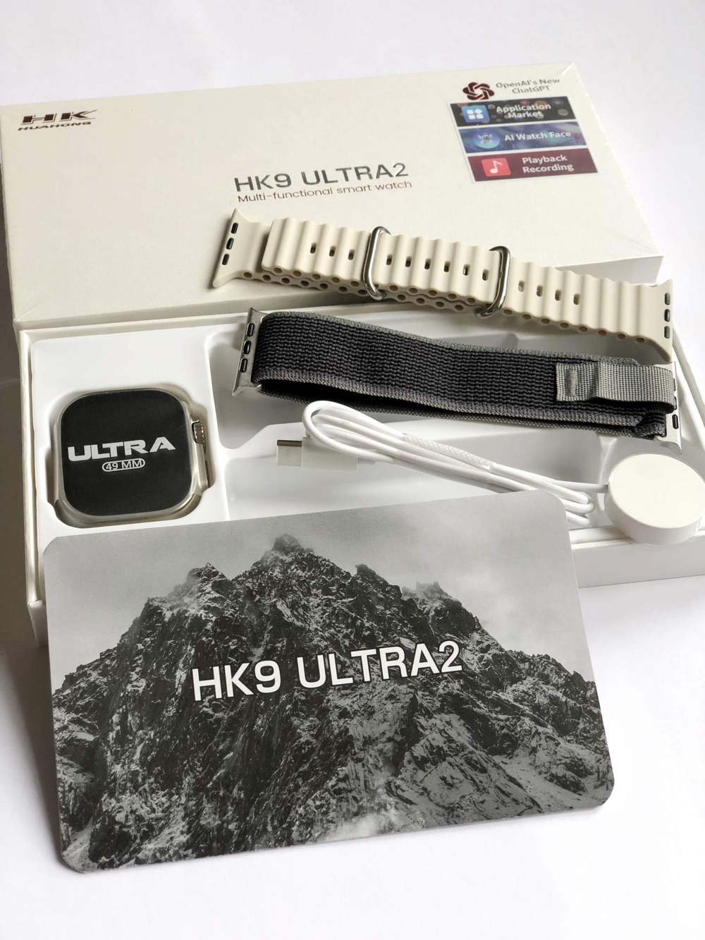 Смарт-часы HK9 Ultra2 AMOLED 49 мм 2Гб два ремешка