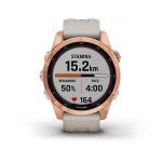 Garmin Fenix 7s Solar цвета розовое золото с песочным силиконовым ремешком