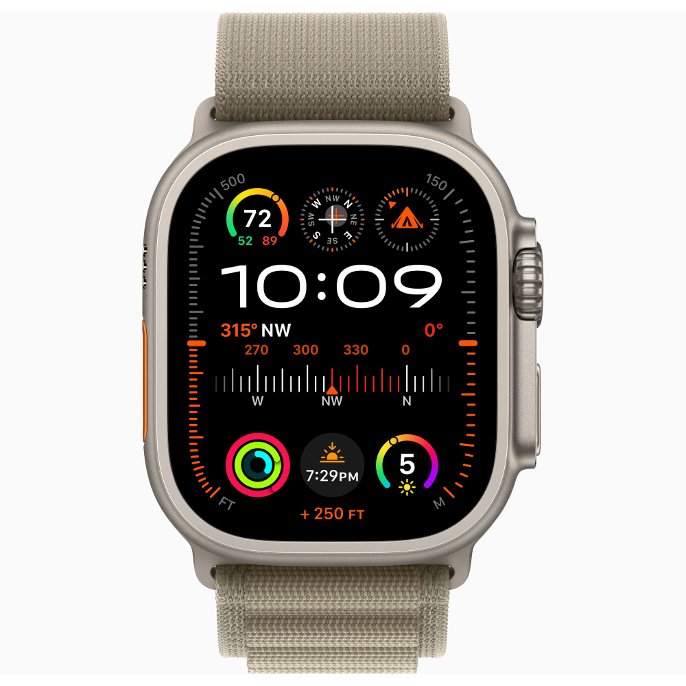 Смарт-часы Apple Watch Ultra 2 GPS, Cellular, 49 мм, Titanium, Olive Alpine, L, MRF03