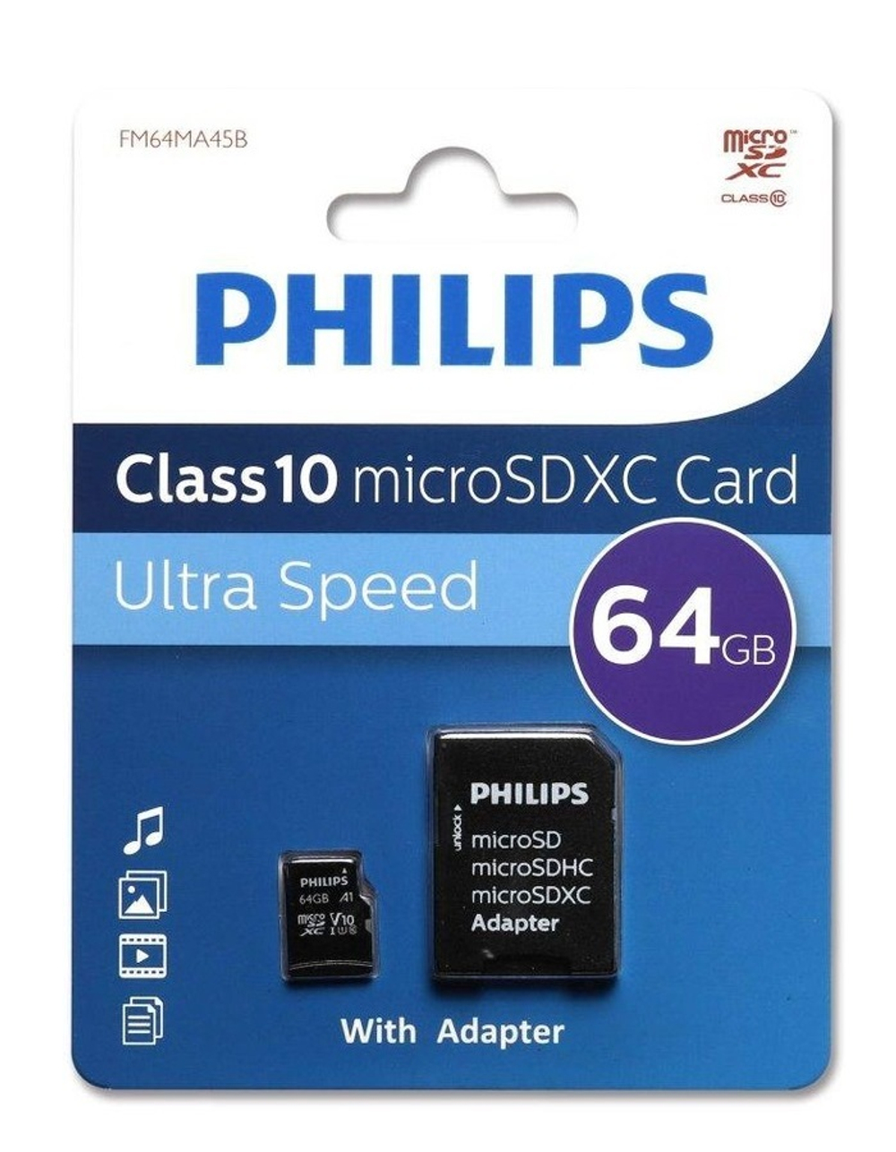 Карта памяти Philips Micro SDXC 64Гб Ultra Speed (8712581721152)