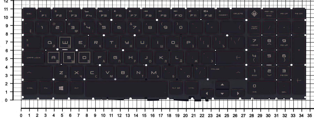 Клавиатура OEM для ноутбука HP Omen 15-DC0000, 15-DC1000 (100174182V)