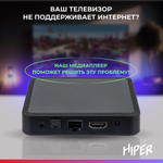 Smart-TV приставка HIPER MEDIA ATV i6 PRO, 4K, HDR, Android AOSP, 8 Gb, 2 Gb (RAM), Wi-Fi
