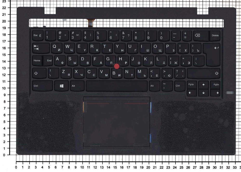 Клавиатура для Lenovo ThinkPad X1 Carbon G2 2014 черная с черным топкейсом