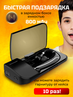 Беспроводная Bluetooth гарнитура Taymlux FC1 черный с шумоподавлением