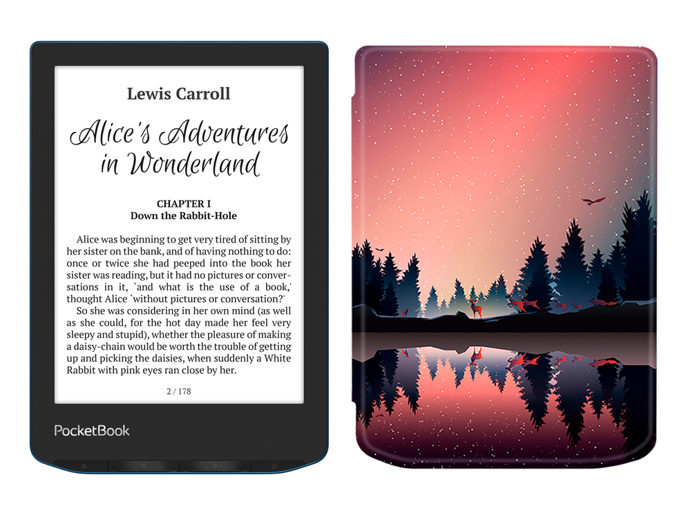 Электронная книга PocketBook 634 Verse Pro Azure с чехлом ReaderONE Forest