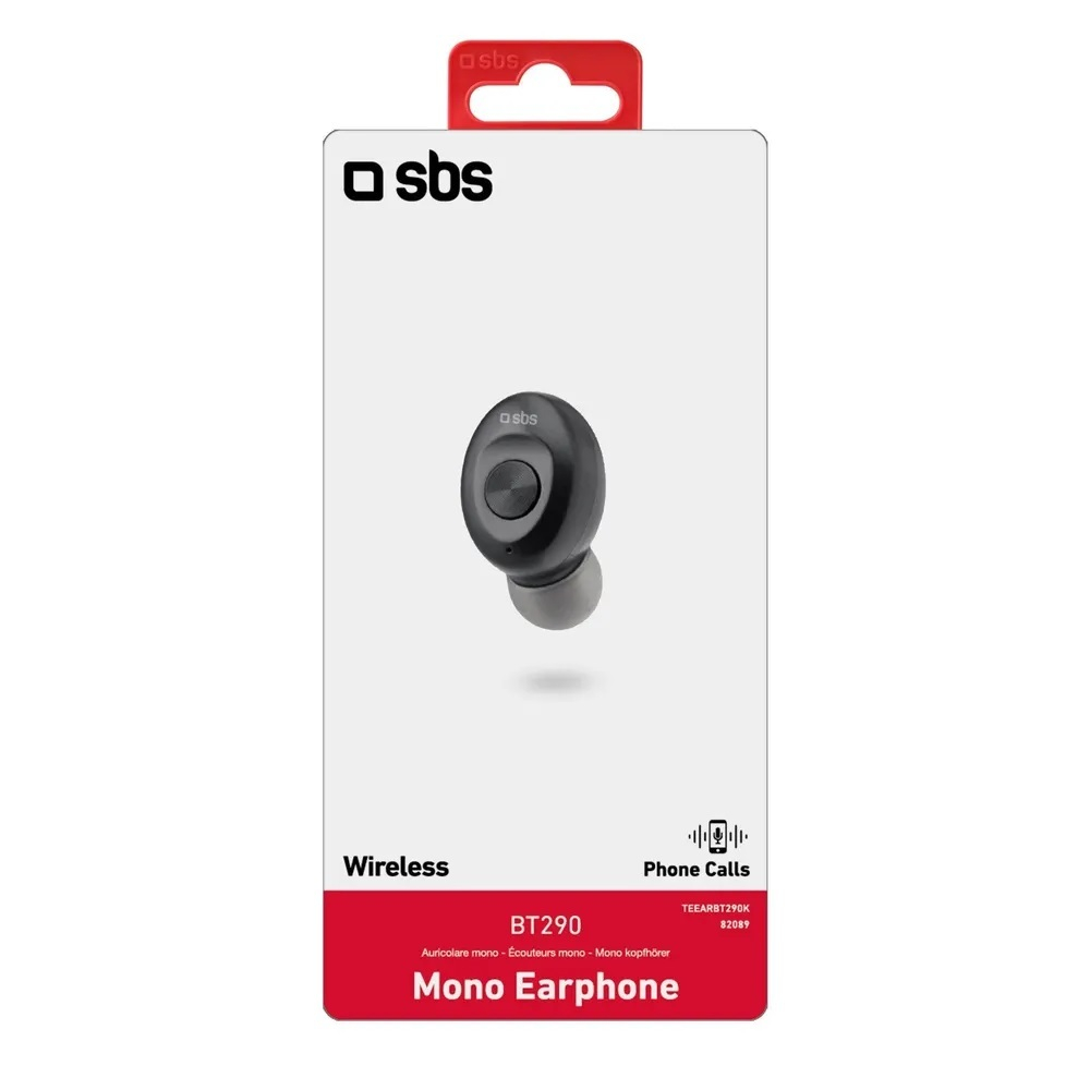Беспроводная гарнитура SBS Mobile BT290, Bluetooth 5.0, черная (TEEARBT290K)