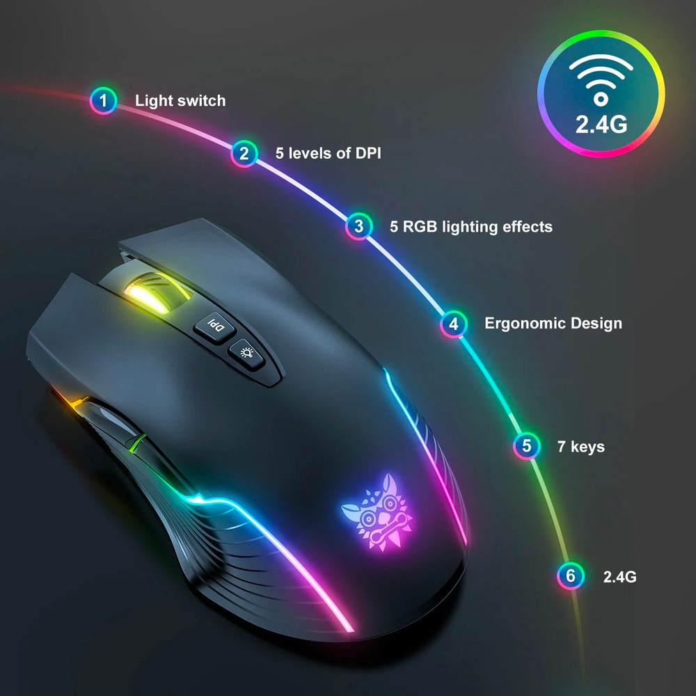 Беспроводная игровая мышь Onikuma CW905 Wireless черный