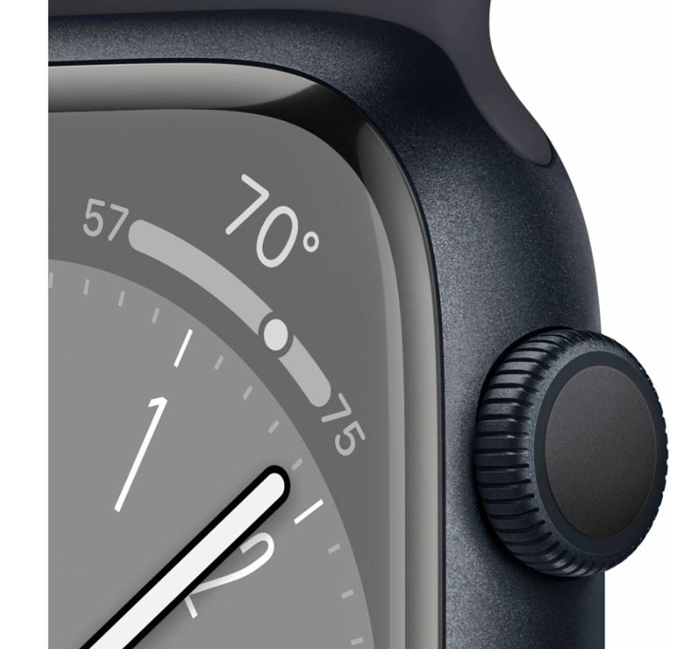 Умные часы  Apple Watch Series 8, 41 мм, M/L, Sport band, Midnight Aluminium (MNU83)