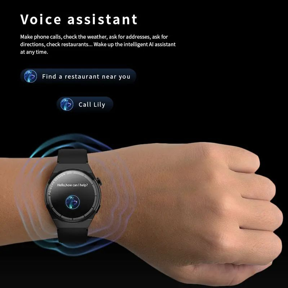 Умные часы ForAll Smart Watch круглые, серебристый