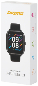 Смарт-часы Digma Smartline E3, 1.4", черный / черный [e3b]
