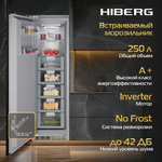 Встраиваемая морозильная камера Hiberg i-FRB 35 NF серая