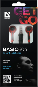 Наушники Defender Basic 604 Red