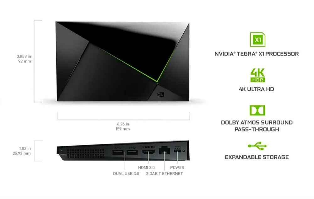 Смарт-приставка NVIDIA ТВ-приставка NVIDIA SHIELD TV PRO 4K HDR, черный / белый