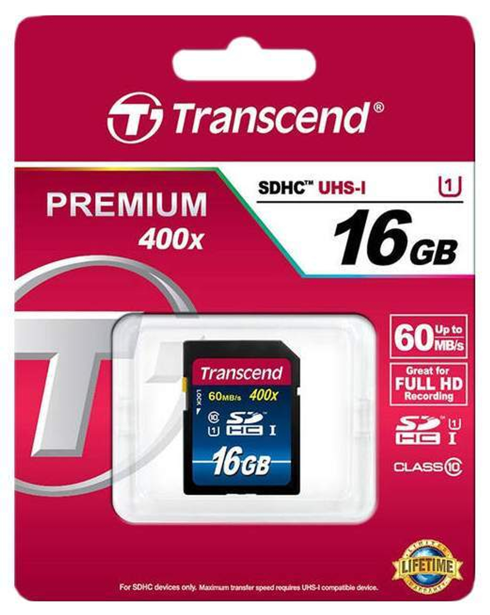 Карта памяти Transcend SDHC Premium TS16GSDU1 16GB