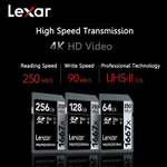 Карта памяти LEXAR Professional 1667x SDXC UHS-2 U3 V60 256 ГБ