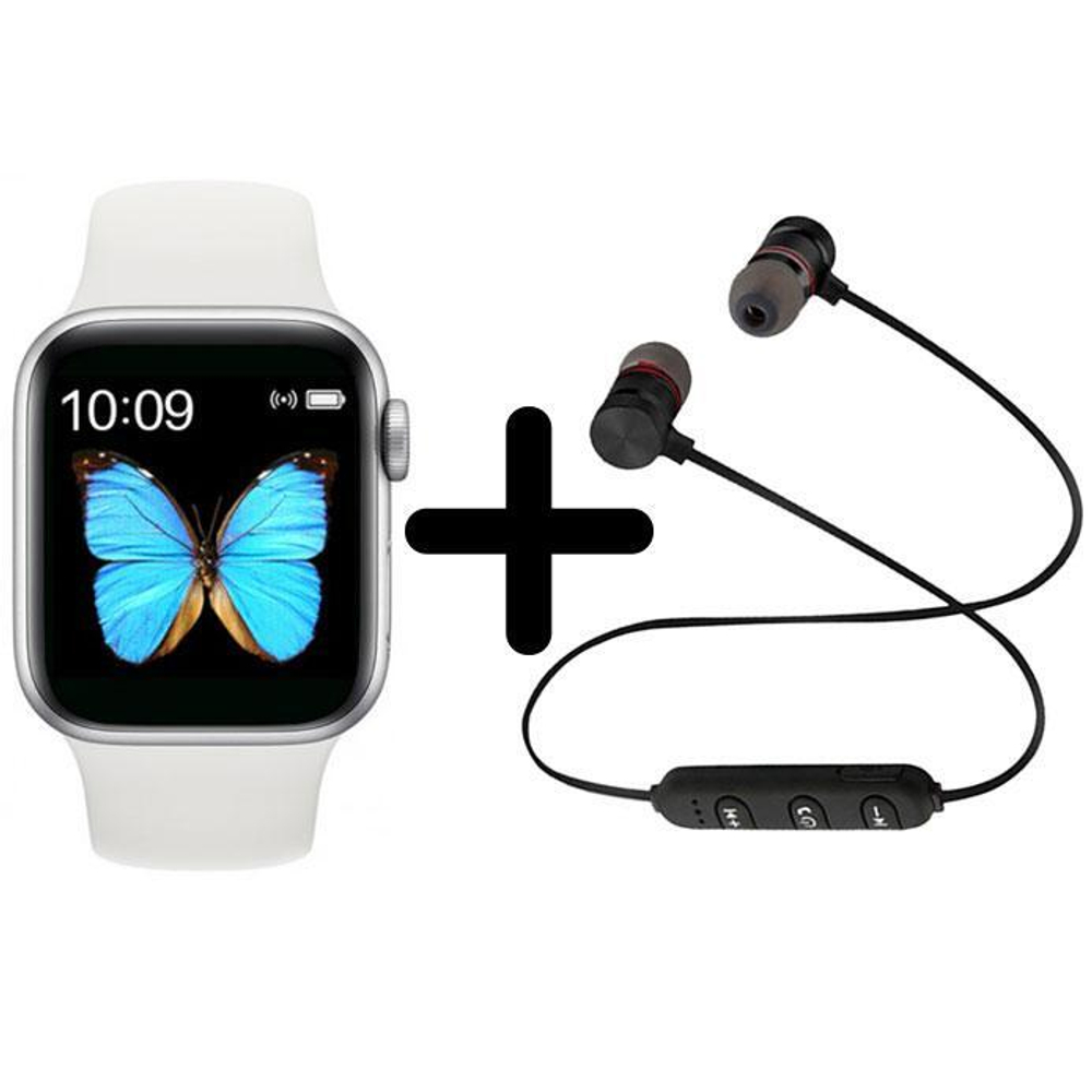 Смарт-часы BandRate Smart черный/белый (SX1818SW-SET1) с беспроводными наушниками