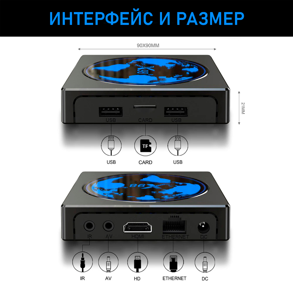 Смарт ТВ приставка DGMedia X98 mini, Андроид медиаплеер 2/16 Gb, Amlogic S905W2