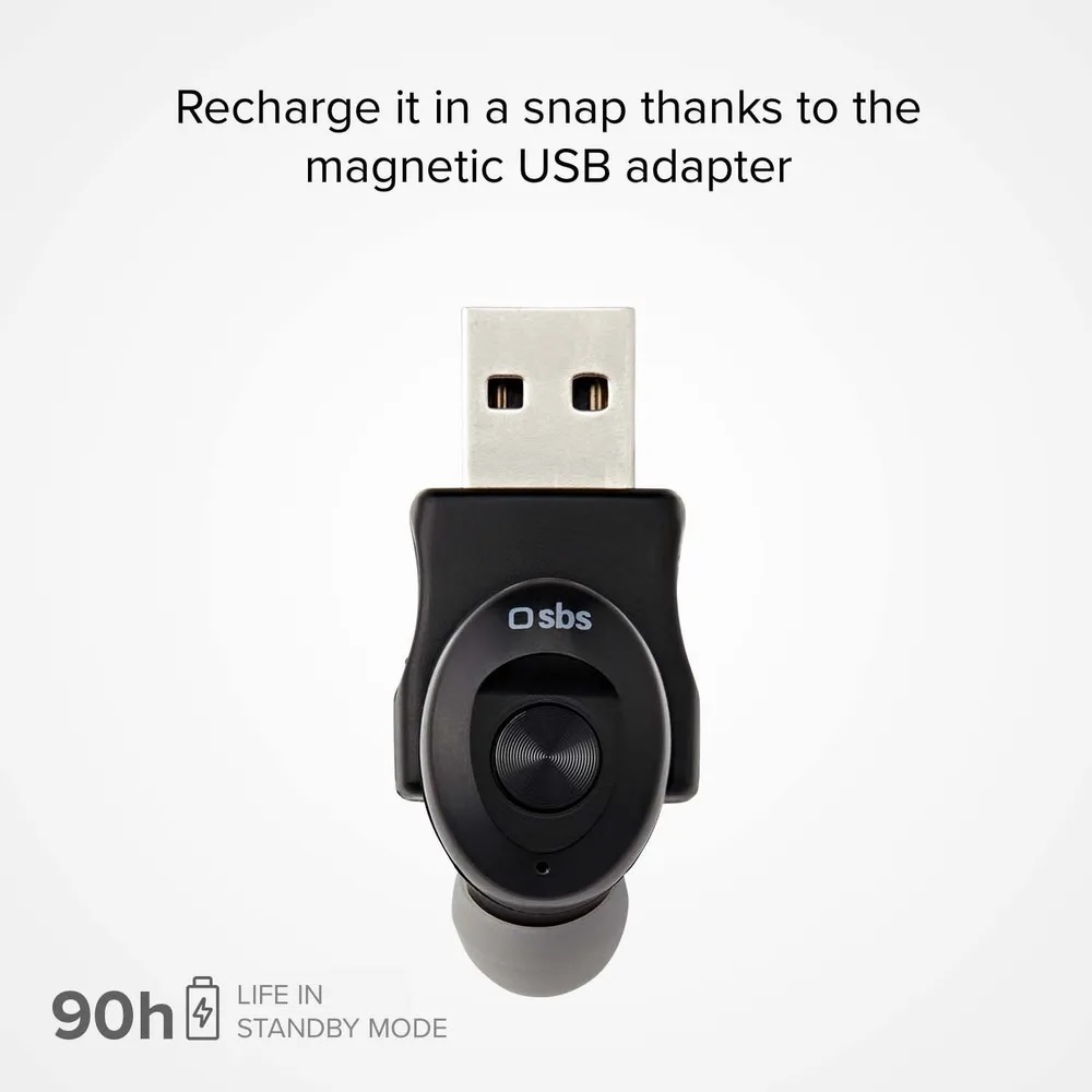 Беспроводная гарнитура SBS Mobile BT290, Bluetooth 5.0, черная (TEEARBT290K)