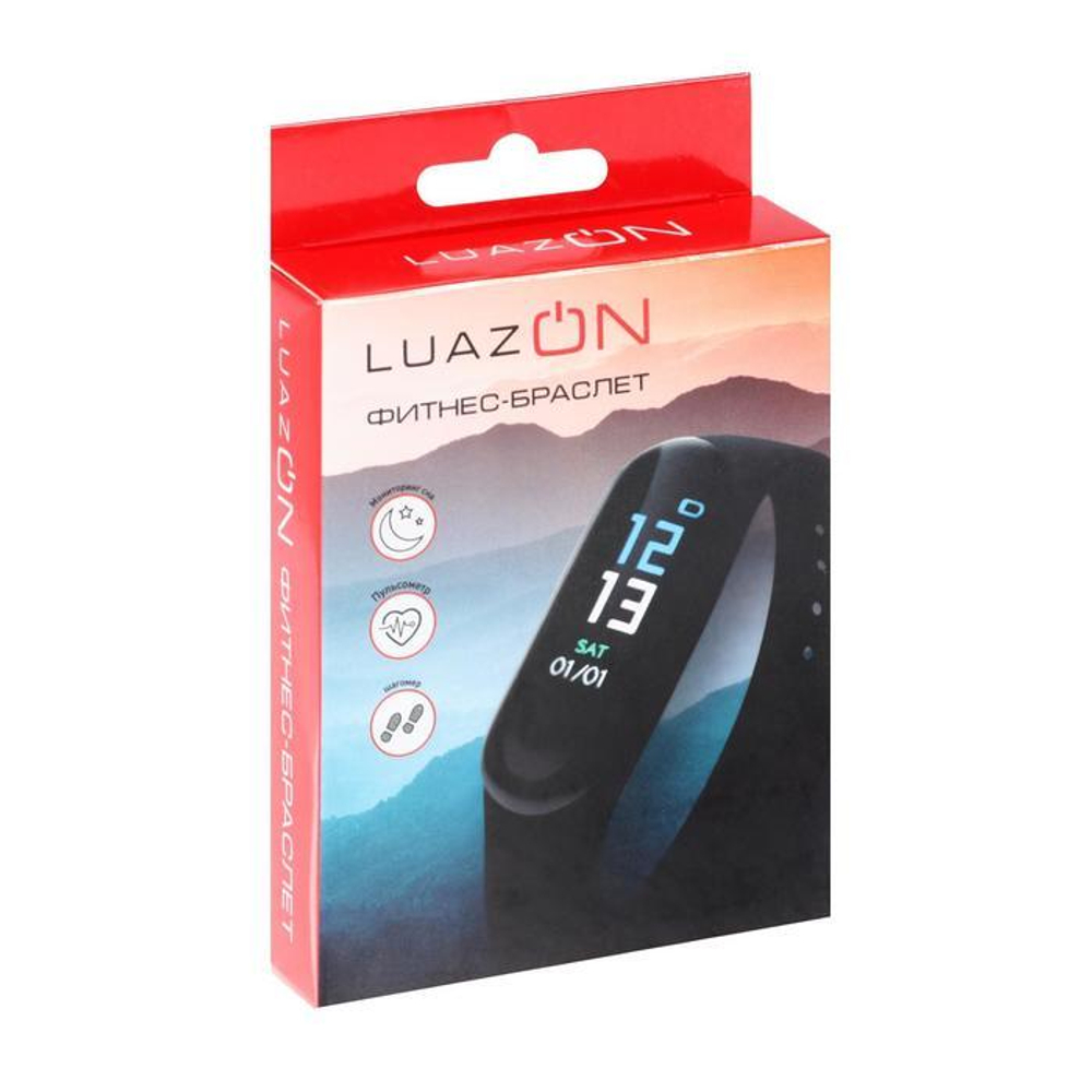 Фитнес-браслет Luazon Home LF-05, 0.96", пульсометр, оповещения, шагомер, черный