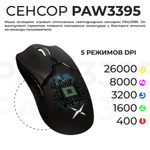 Проводная/беспроводная мышь Delux M800 PRO PAW3395 черный