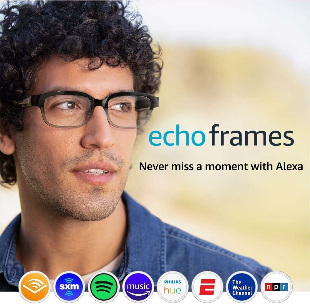 Умные очки гарнитура Amazon EchoFrames 2ndGen с голосовым помощником Alexa Quartz Gray