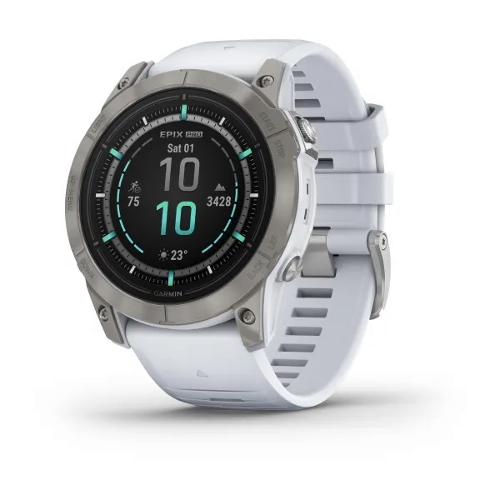 Смарт-часы epix Pro (Gen 2) Sapphire Edition 51 мм серебристый/белый (010-02804-11)