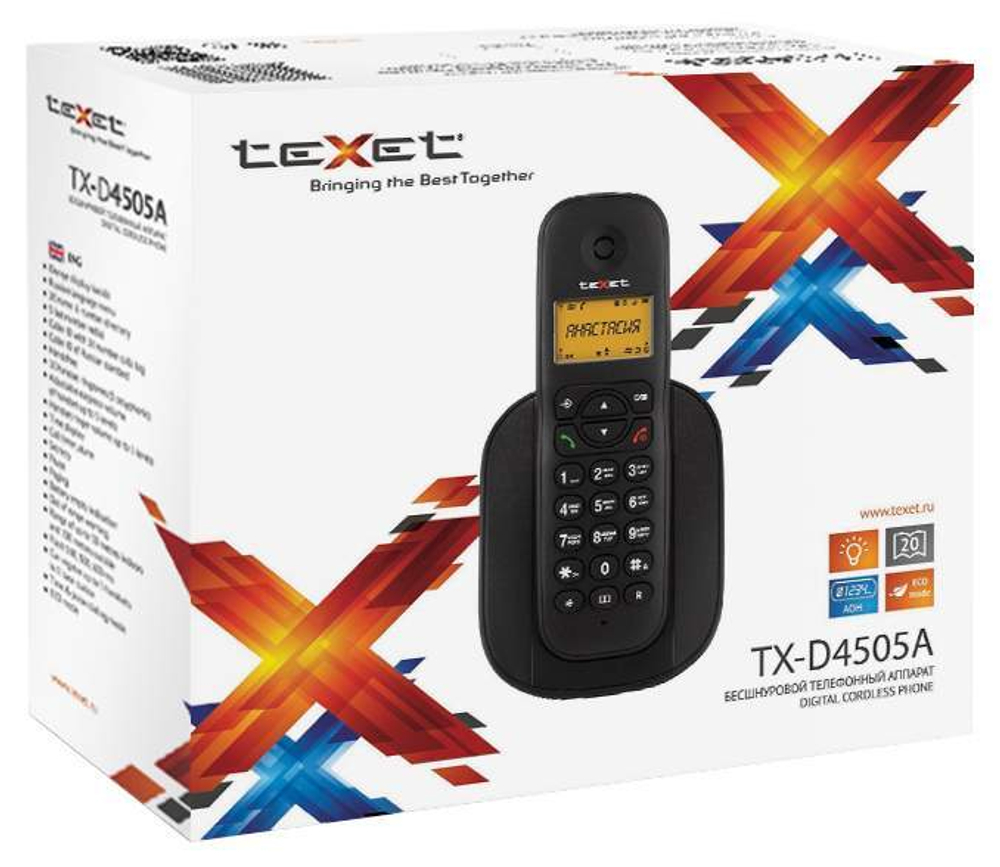 DECT телефон TeXet TX-D4505A черный