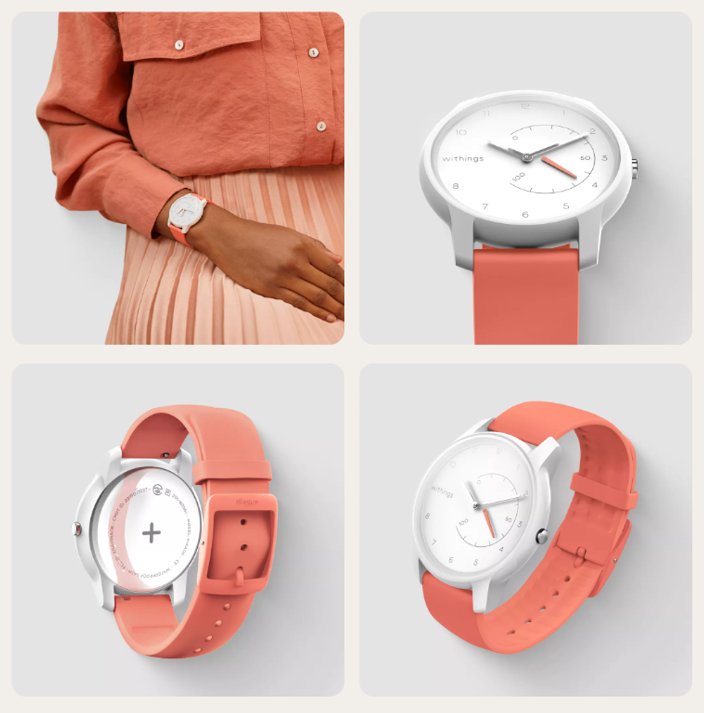 Смарт-часы Withings Move - White / Coral с GPS белый