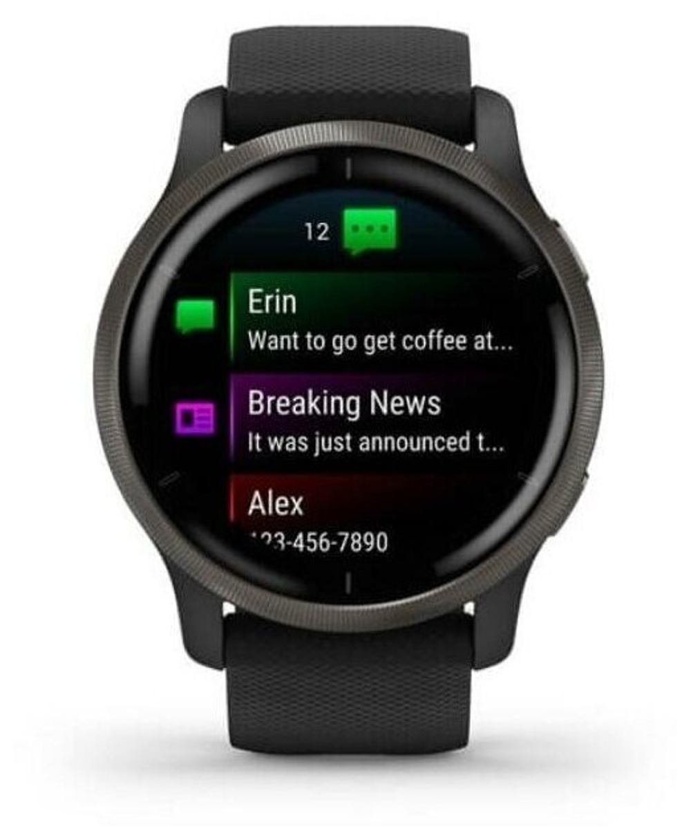 Умные часы Garmin Venu 2 черные/серый безель